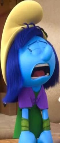 smurfstorm crying|girl smurfs besides smurfette.